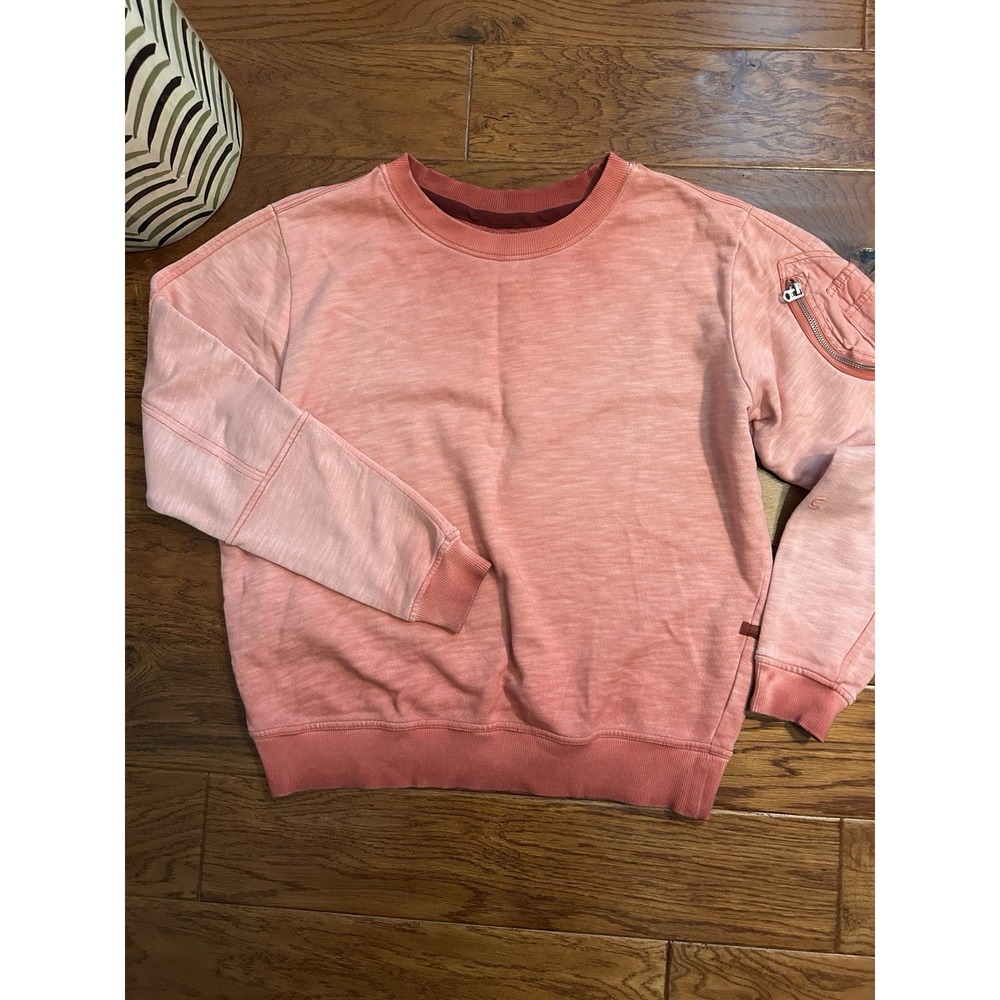 G-Star RAW Utility Cargo Pocket Pullover Size S Faded Coral Pink Sweatshirt Top